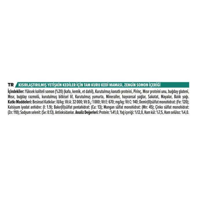 PRO PLAN® Sterilised® Kısırlaştırılmış Yetişkin Kediler için Somonlu Kuru Mama 1.5kg
