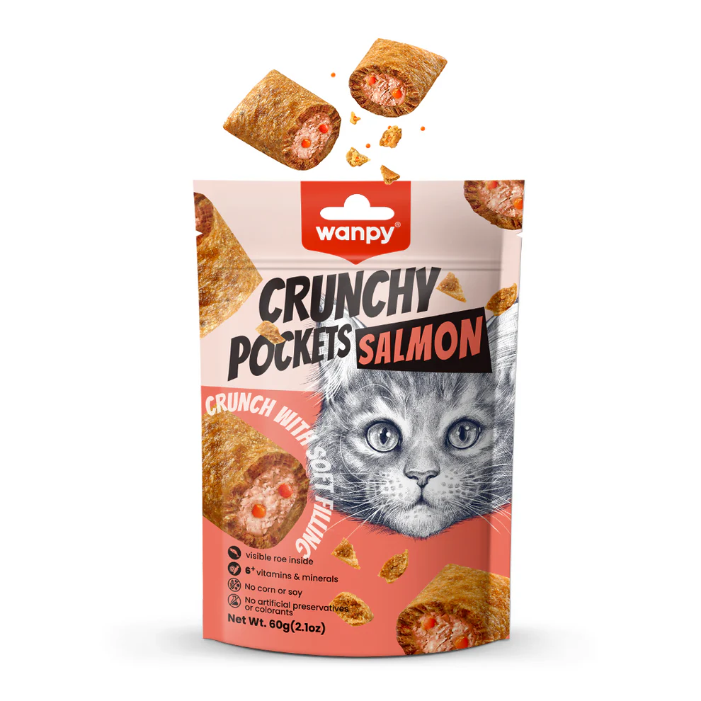 Wanpy Kedi Crunch Ödül Somonlu & Havyarlı 60g