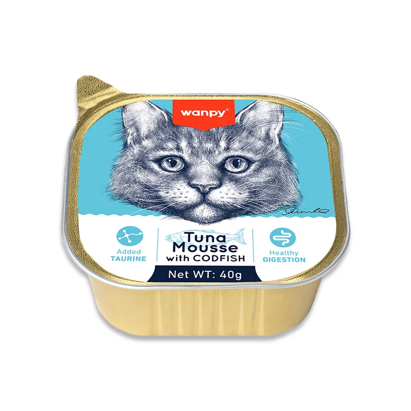 Wanpy Kedi Ton & Morina Balıklı Alutray Yaş Mama 40 gr