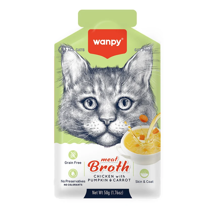 Wanpy Kediler için Bal Kabaklı & Havuçlu Tavuklu Çorbası 50gr