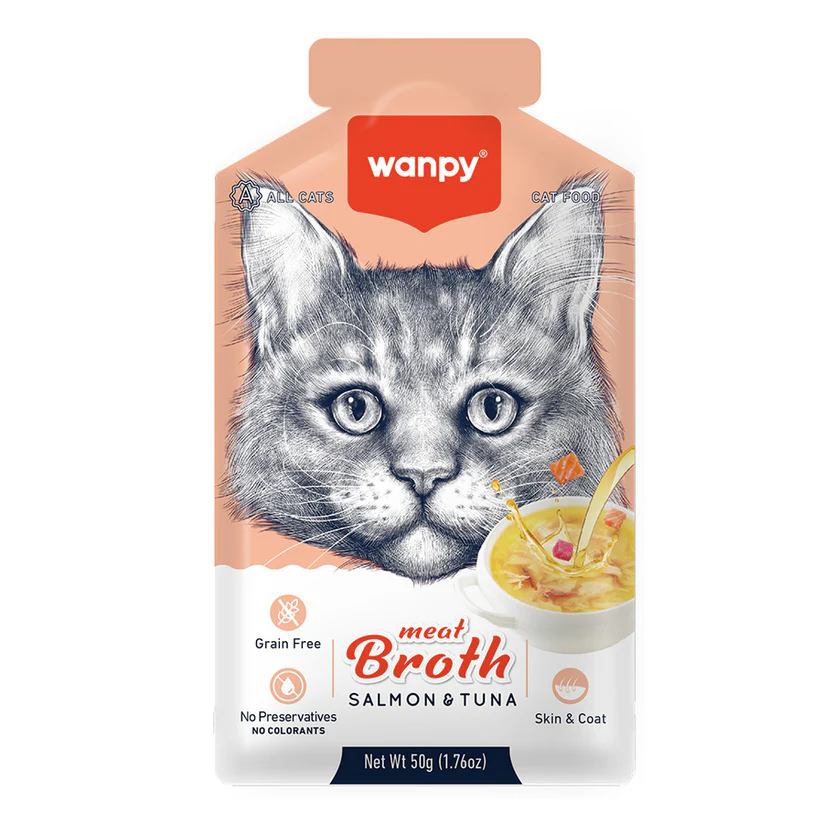 Wanpy Kediler için Somonlu & Ton Balıklı Eti Çorbası 50gr