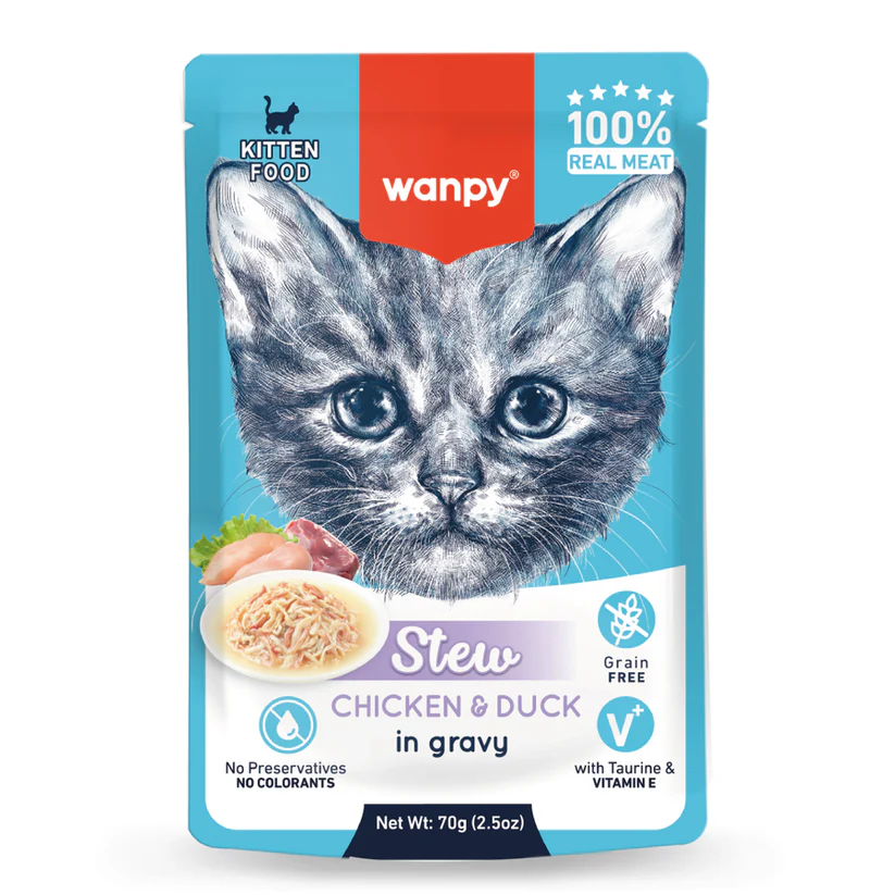 Wanpy Pouch Tavuklu&Ördekli Yaş Kedi Maması 70 gr