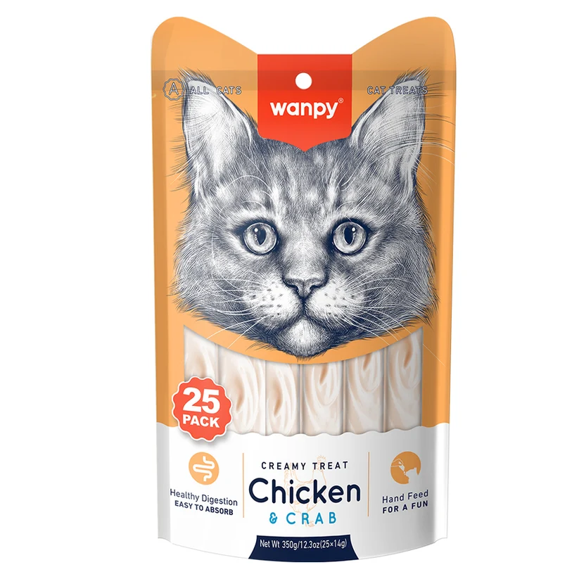 Wanpy Tavuklu&Yengeçli Krema Kedi Ödülü 25x14 gr