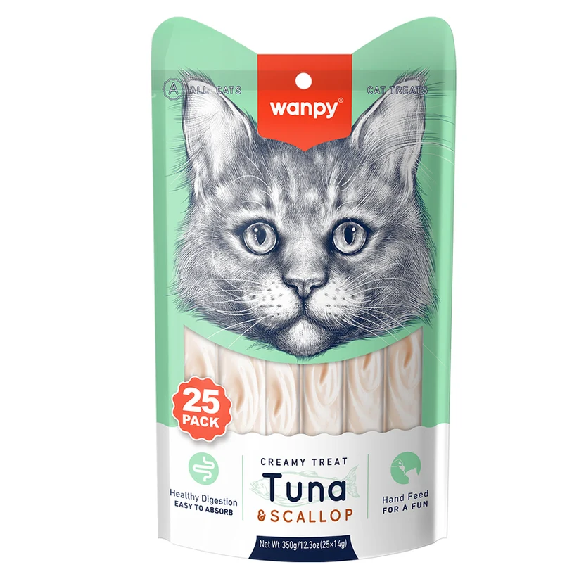 Wanpy Ton Balıklı&Deniz Taraklı Krema Kedi Ödülü 25x14 gr