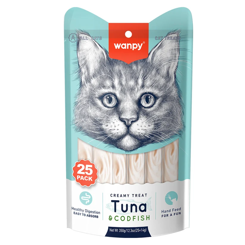 Wanpy Ton Balıklı&Morina Balıklı Krema Kedi Ödülü 25x14 gr